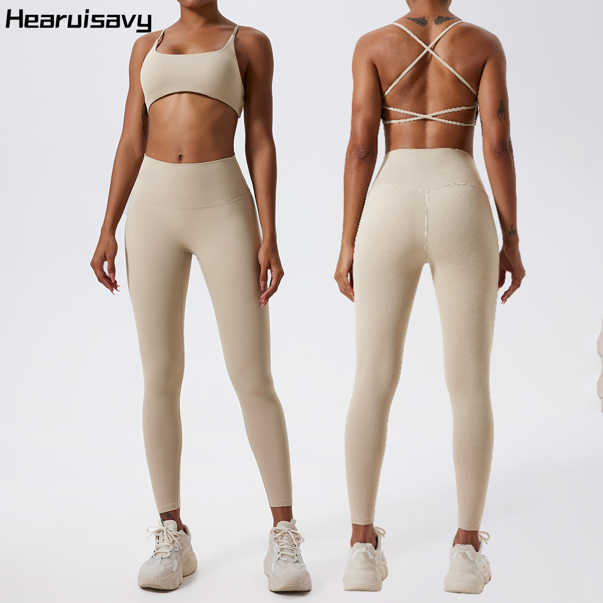 Pilates Yoga Legging - 헤루이사비 짐 피트니스 스포츠 브라 여성