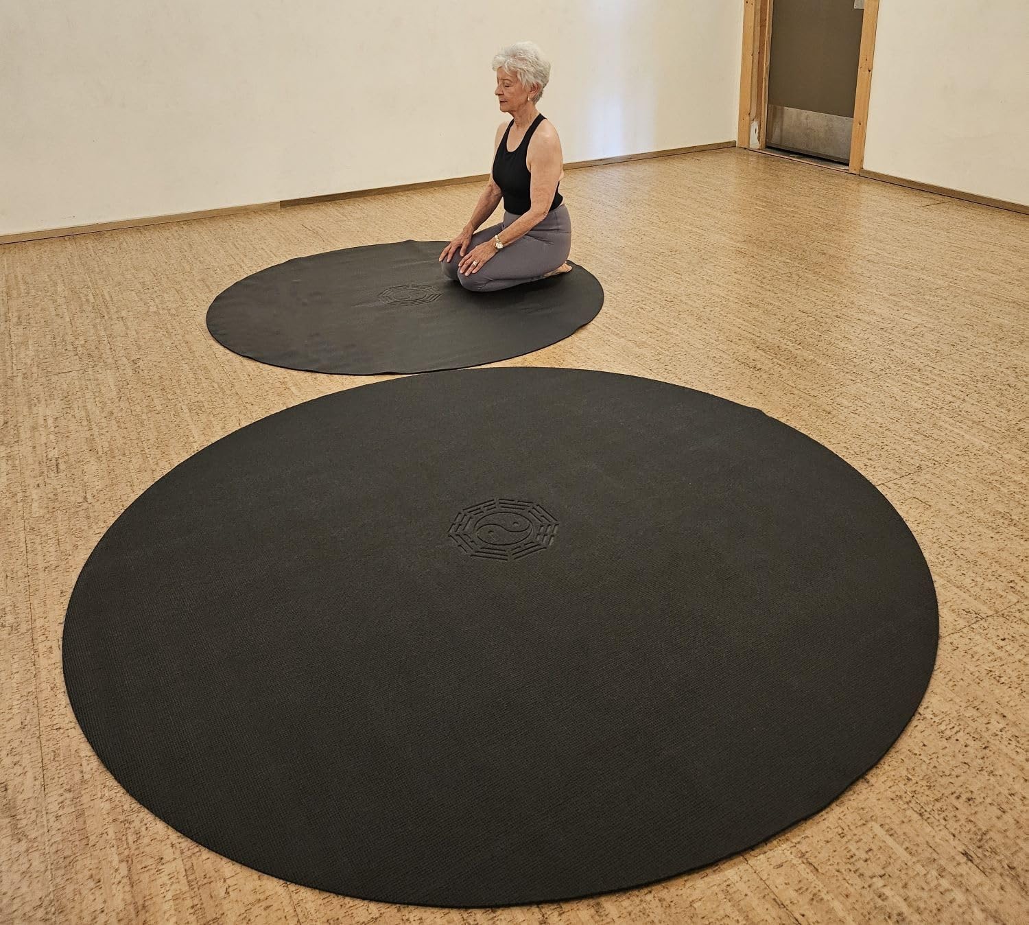 Pilates Yoga Taichi - 대형 원형 TPE 요가 매트, 보라색,