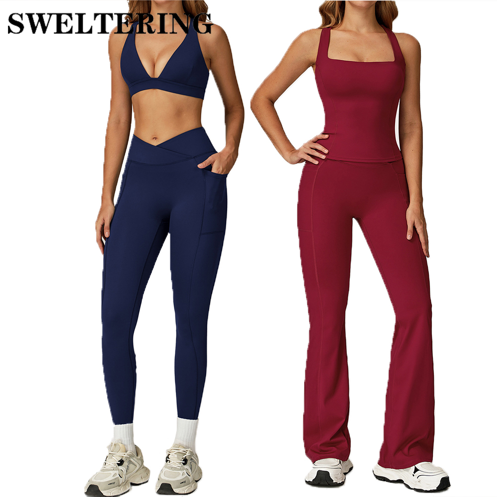 Pilates Yoga Legging - 2피스 피트니스 슈트 요가 필라테스 세트