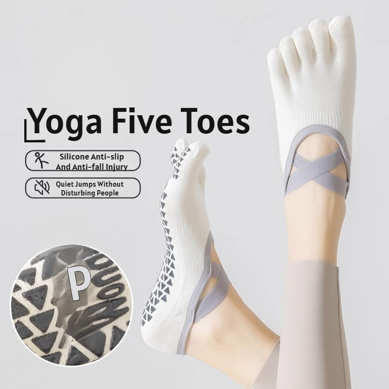 Pilates Yoga &A - 여름용 얇은 5손가락 요가 양말, 실내