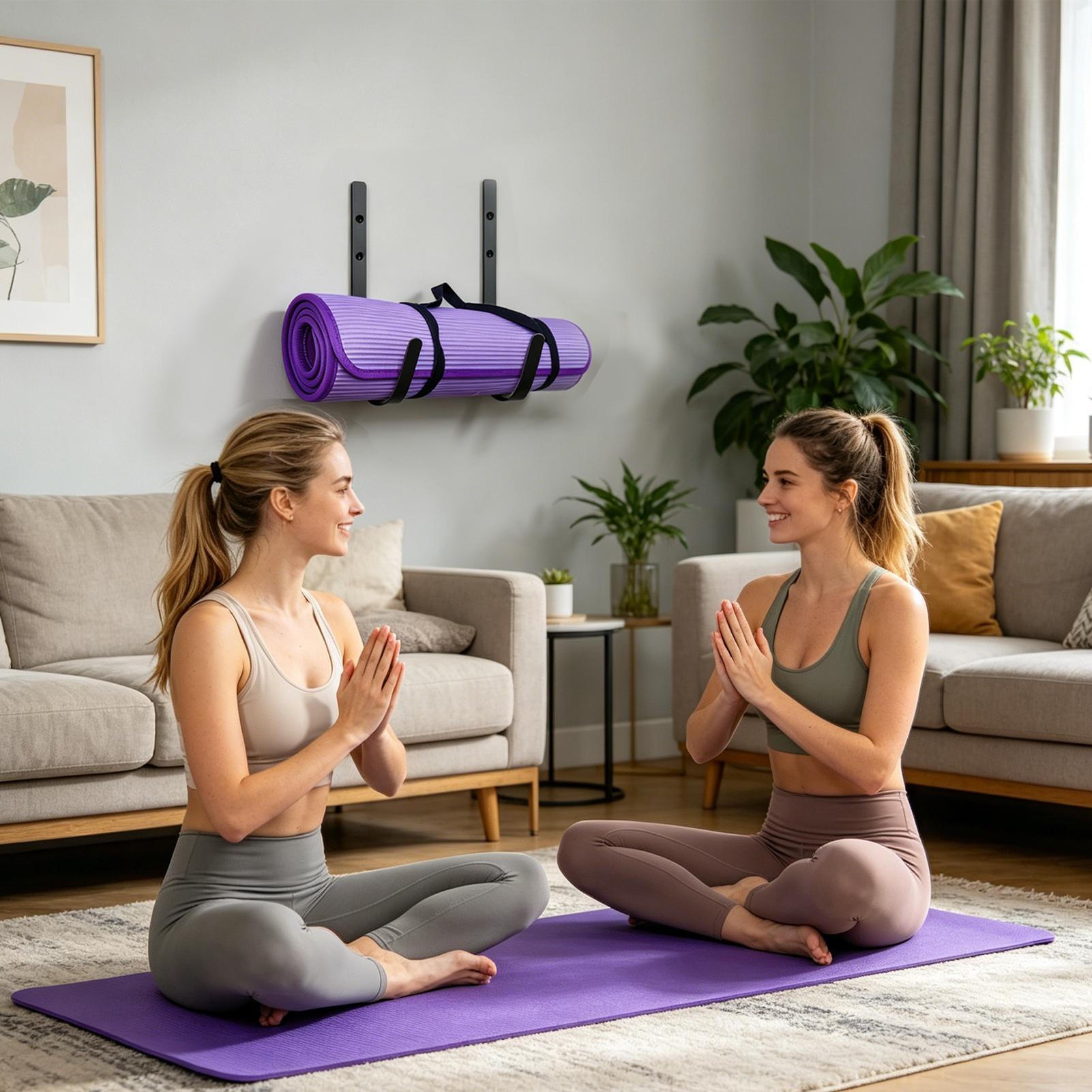 Pilates Yoga Room - 요가 매트 벽걸이 폼롤러 정리대 곡선