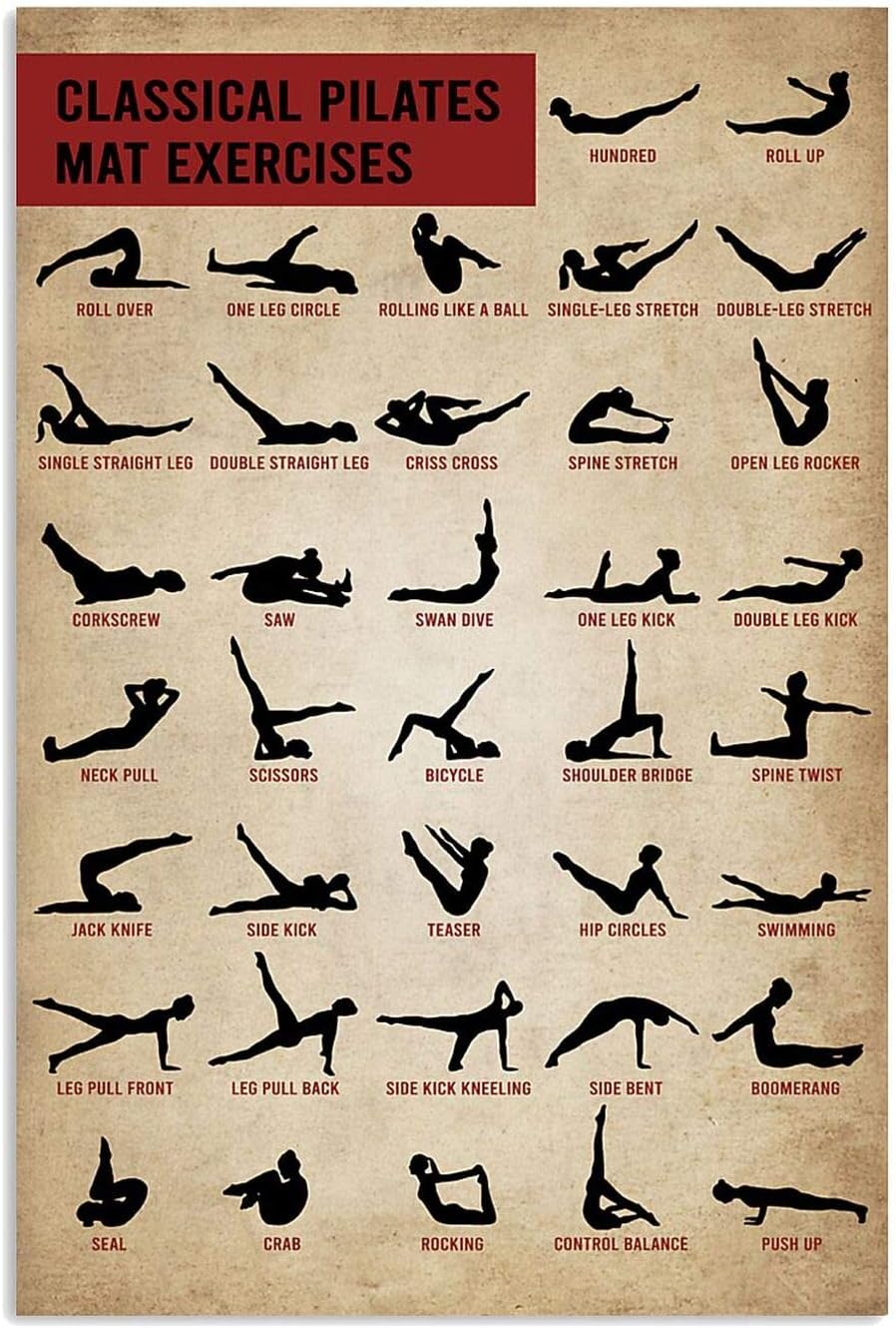 Pilates Yoga Room - 클래식 필라테스 매트 운동 금속 간판