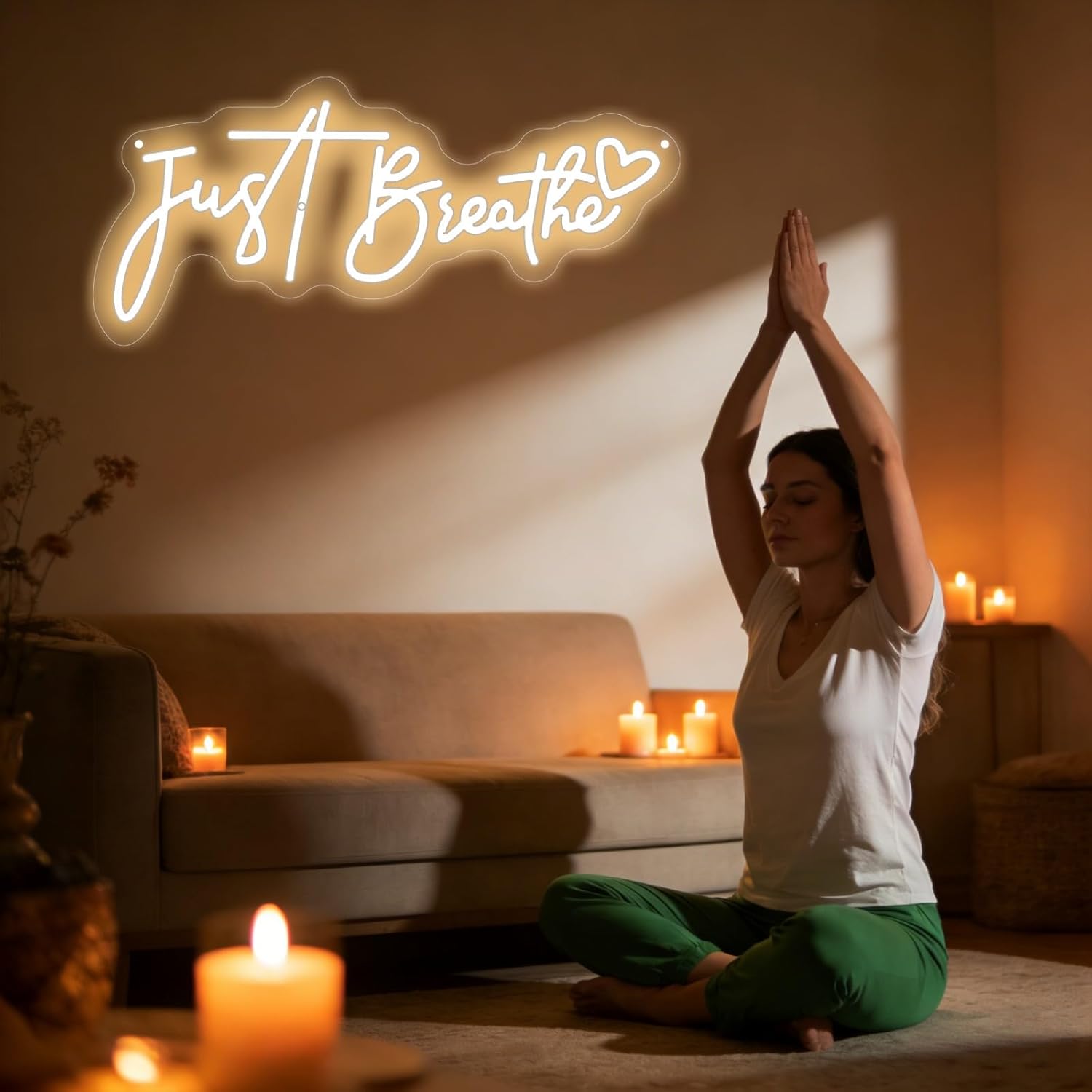 그냥 숨쉬세요 네온사인 USB 전원 LED 조명 요가룸 - Pilates Yoga Room 리뷰 및 가격