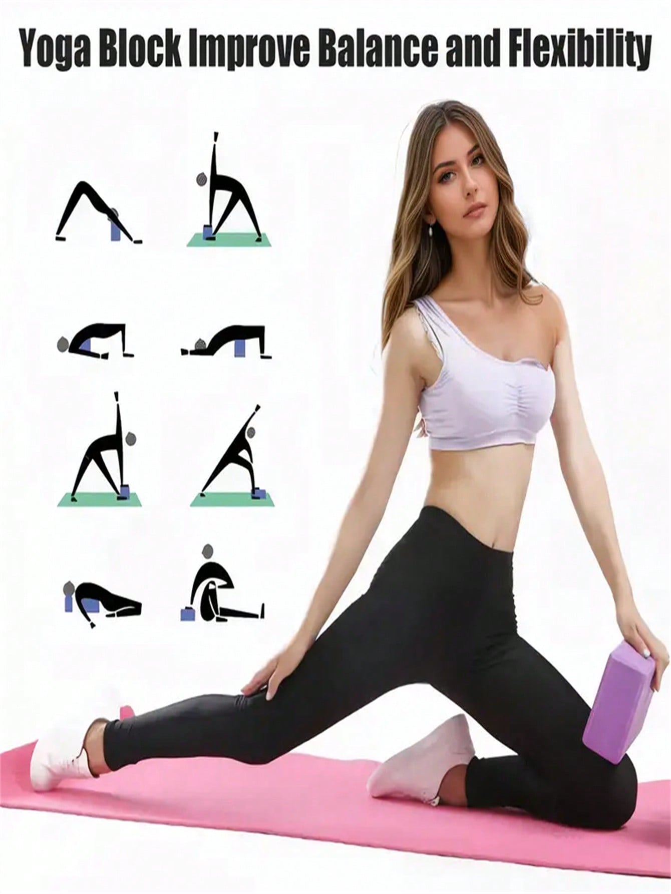 1개의 검정색 고밀도 에바 폼 요가 블록 - 피트니스, - Pilates Yoga Block 리뷰 및 가격