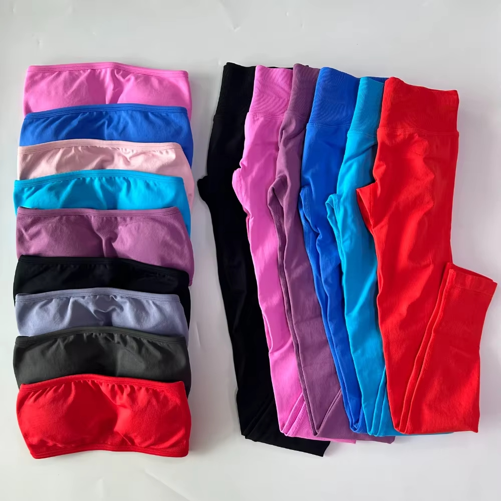2피스 스트랩리스 여성용 밴도 요가 세트 운동 상의 하 - Pilates Yoga Legging 리뷰 및 가격