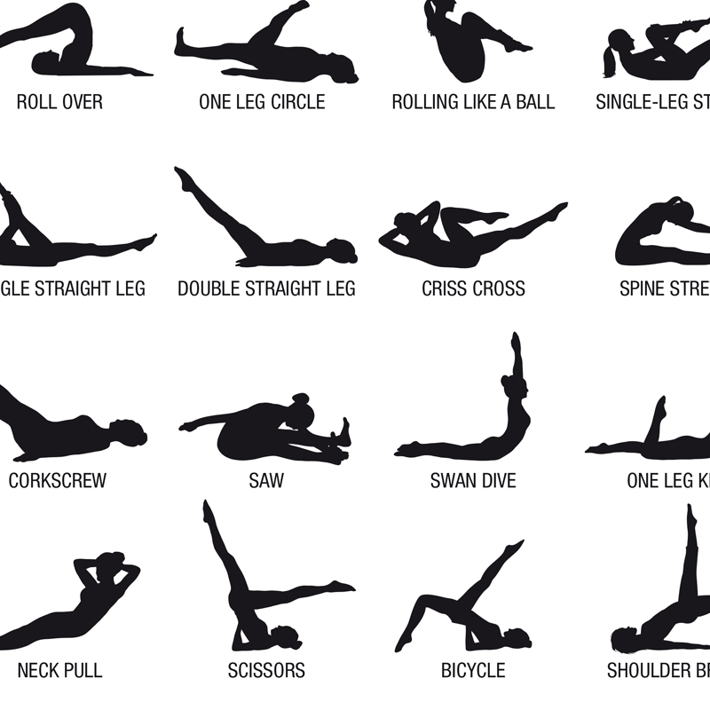 프레임리스 필라테스 운동 차트 포스터 캔버스 프린트,  - Pilates Yoga And Gym 리뷰 및 가격
