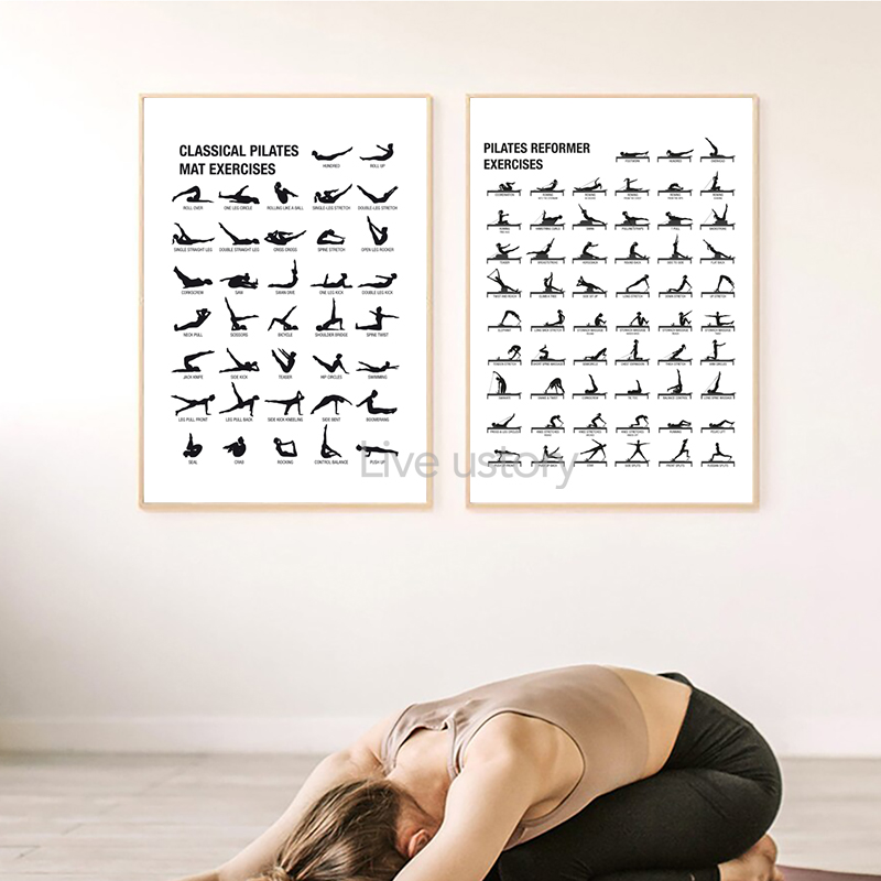 프레임리스 필라테스 운동 차트 포스터 캔버스 프린트,  - Pilates Yoga And Gym 리뷰 및 가격