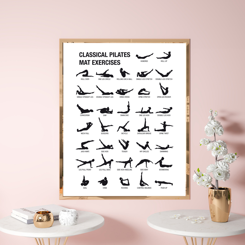 프레임리스 필라테스 운동 차트 포스터 캔버스 프린트,  - Pilates Yoga And Gym 리뷰 및 가격