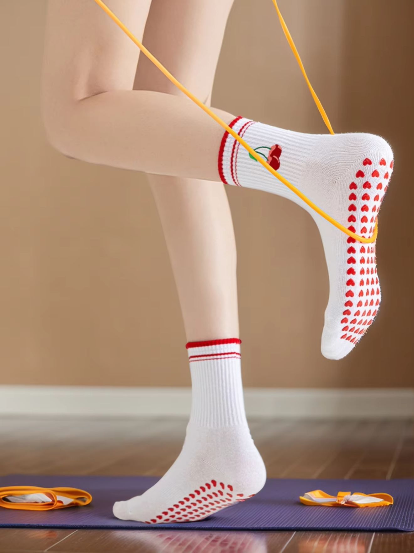 1쌍 크로스보더 전문 요가 양말, 면 스트랩 실리콘 미 - Pilates & Yoga En Talavera Raquel Díaz 리뷰 및 가격
